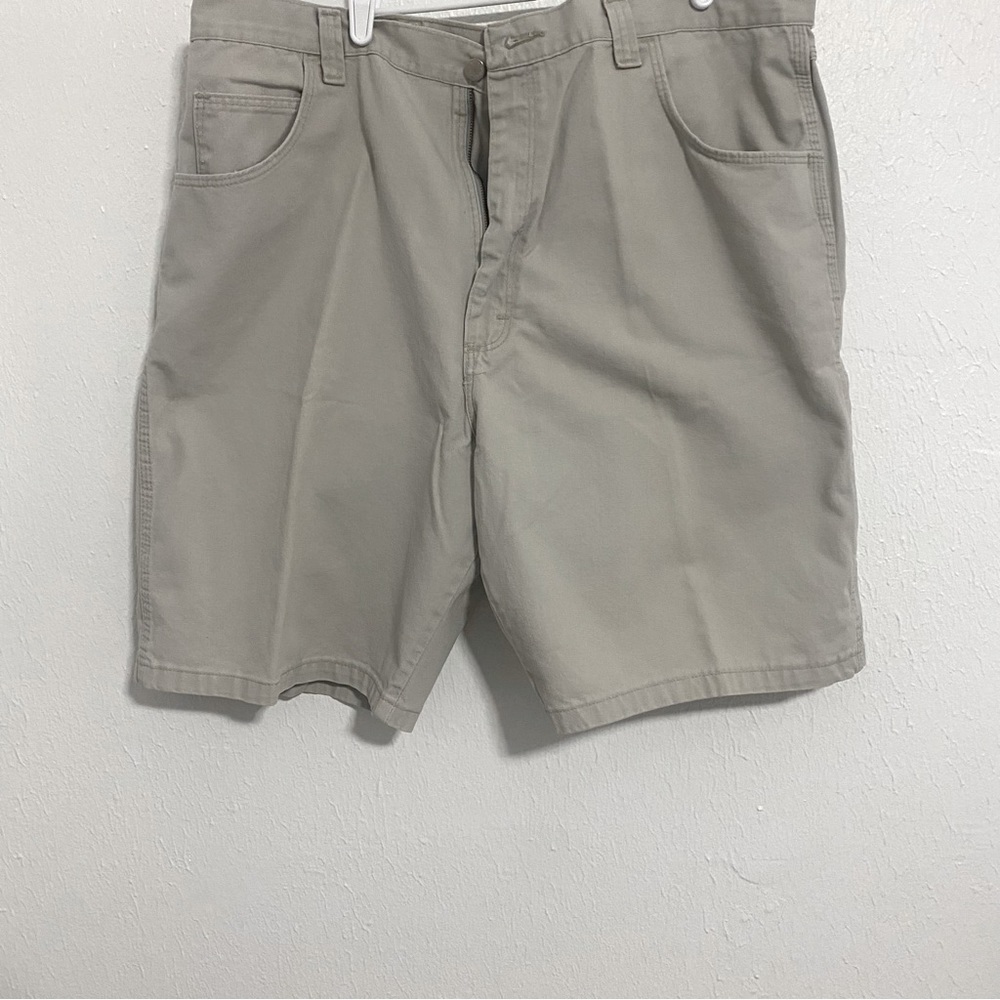 Wrangler Men's Cargo Style Jean Shorts No Cargo Pockets Sz 40 Khaki 100% Cotton